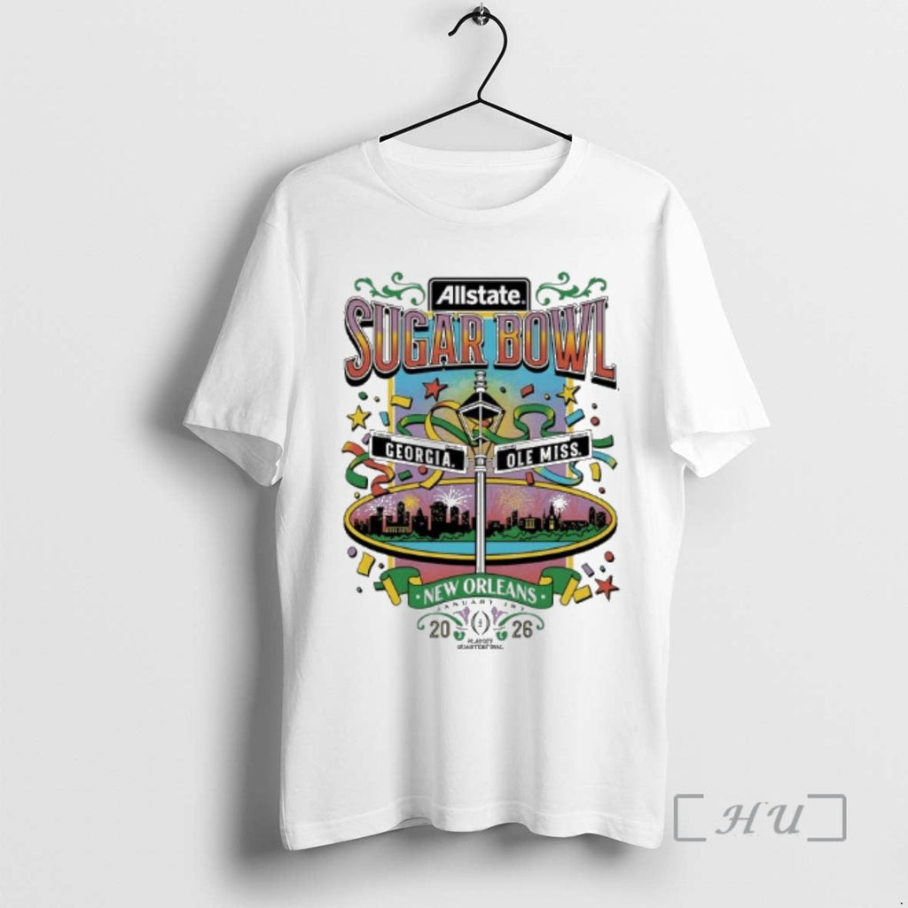 Trending Georgia Vs Ole Miss 2026 Allstate Sugar Bowl - Adult & Kids T-Shirts, Sweatshirts & Hoodies apparel design preview 1