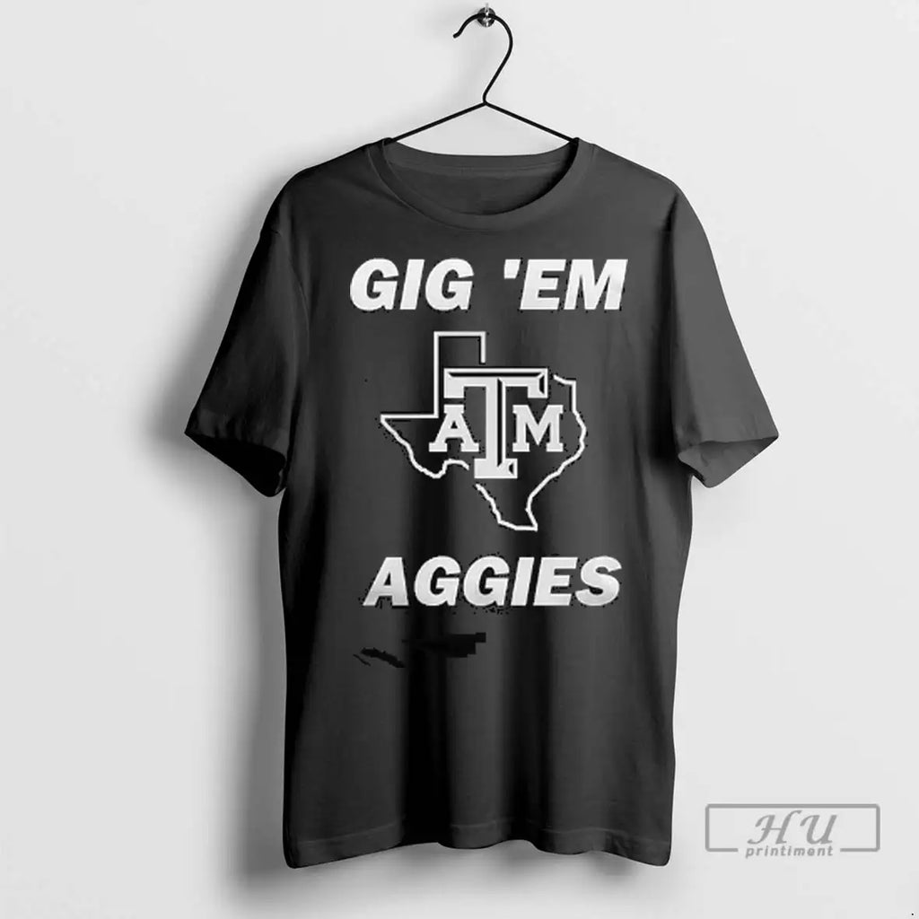 Trending Gig Em Aggies Wordmark Alternate Dark Mode 2 - Adult & Kids T-Shirts, Sweatshirts & Hoodies apparel design preview 1