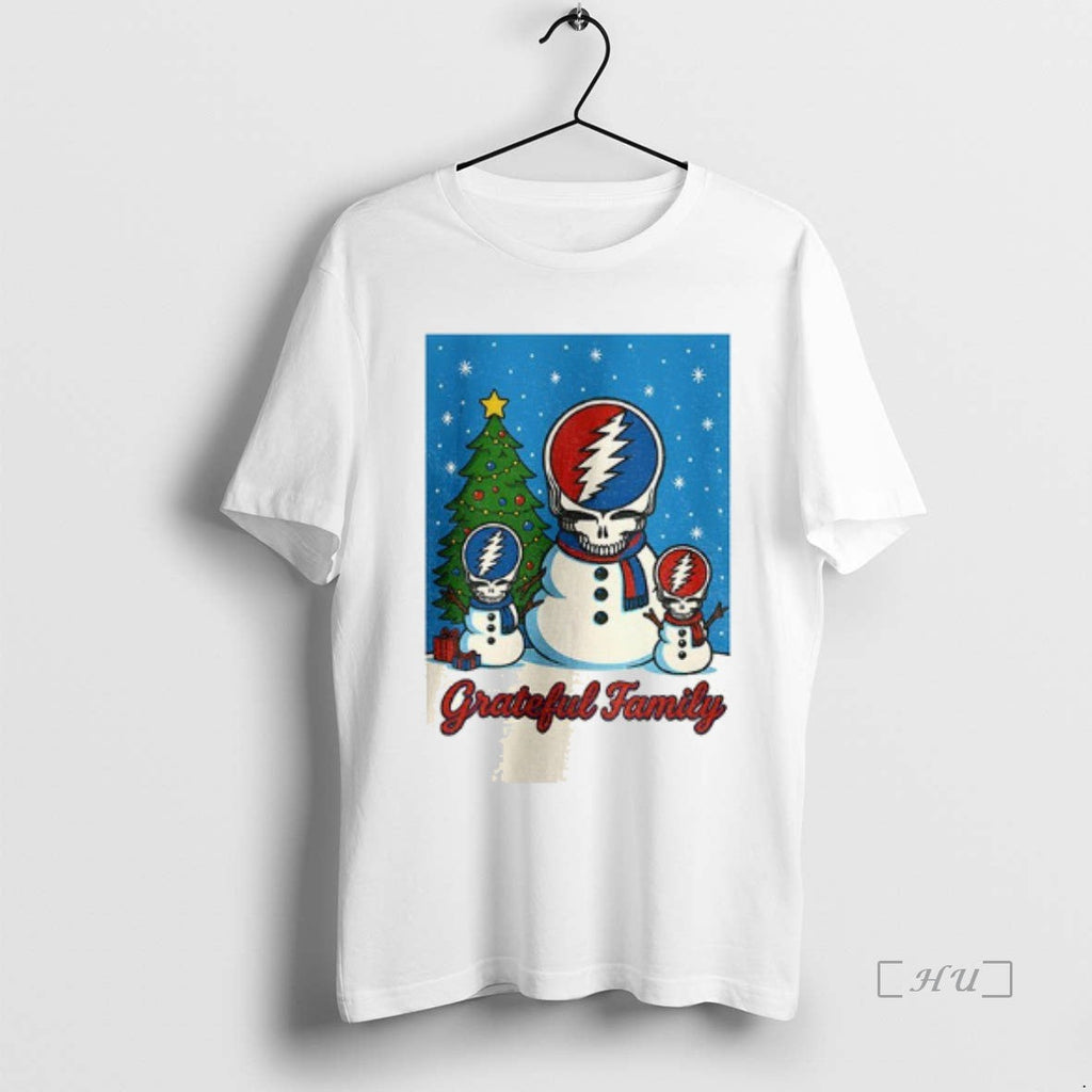 Trending Grateful Dead Snowmen Family Merry - Adult & Kids T-Shirts, Sweatshirts & Hoodies apparel design preview 1