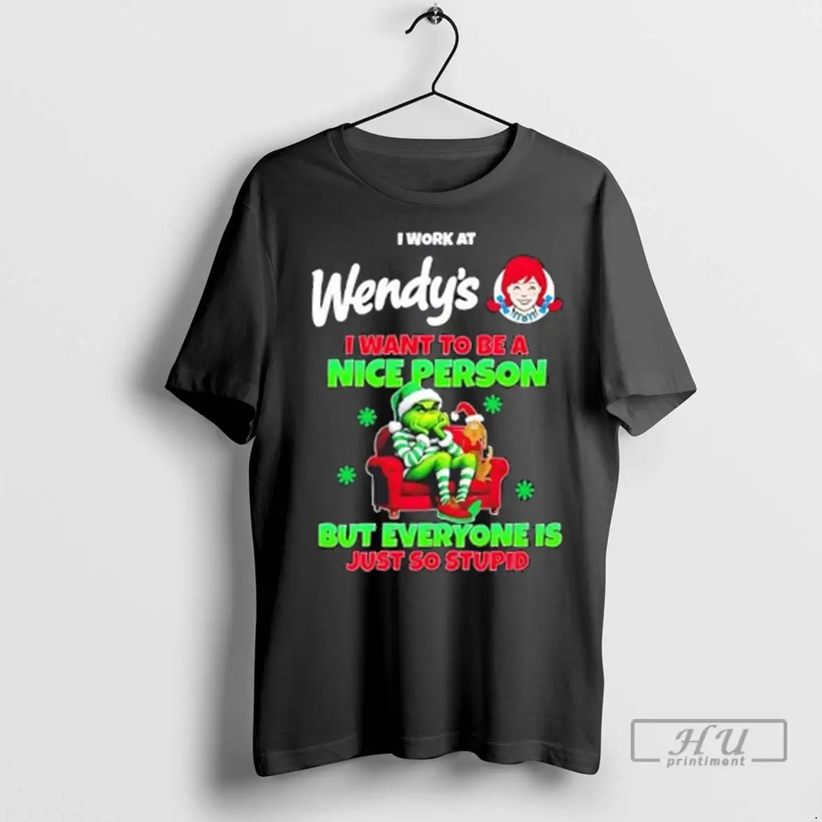 Trending Grinch I Work At Wendys Want To Be A Nice - Adult & Kids T-Shirts, Sweatshirts & Hoodies apparel design preview 1