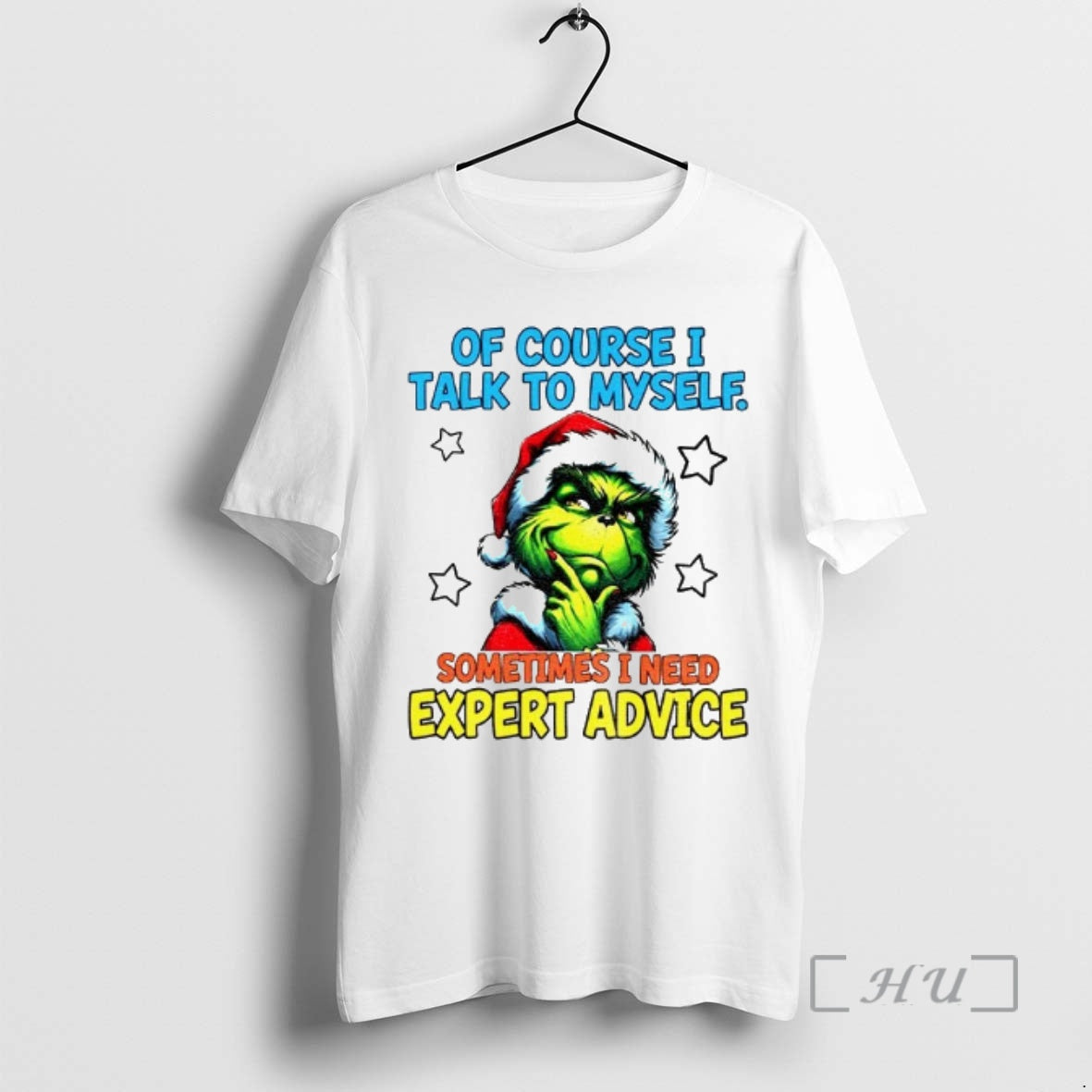 Trending Grinch Santa Course I Talk Myself Sometimes - Adult & Kids T-Shirts, Sweatshirts & Hoodies apparel design preview 1