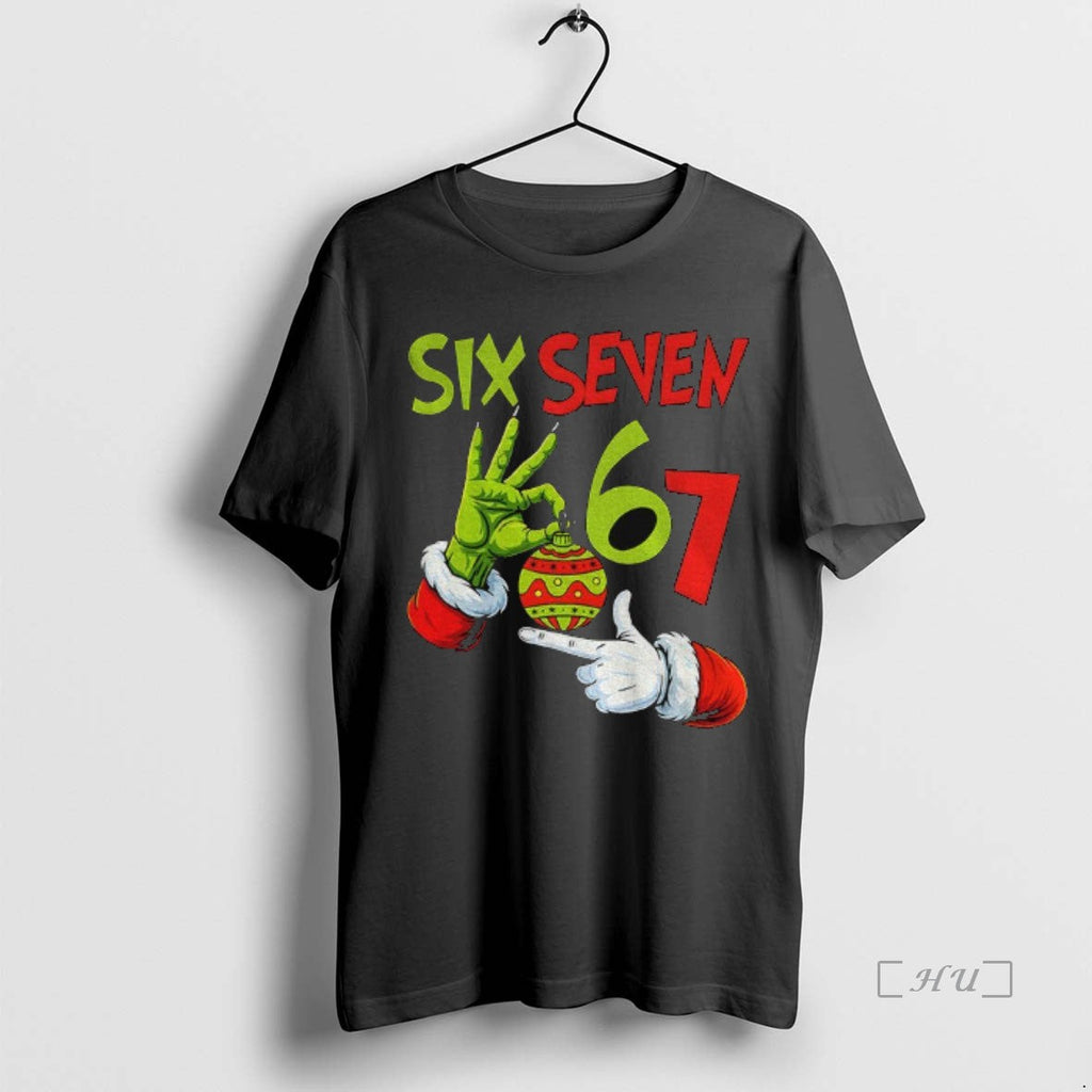 Trending Grinch Six Seven Meme Bauble Merry - Adult & Kids T-Shirts, Sweatshirts & Hoodies apparel design preview 1