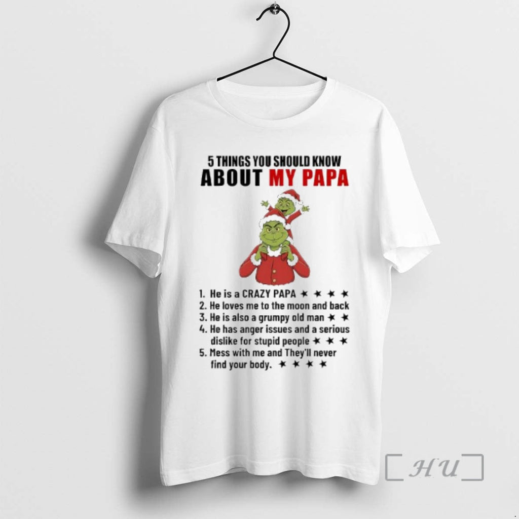 Trending Grinch He Is Crazy Papa Loves Me Moon Back - Adult & Kids T-Shirts, Sweatshirts & Hoodies apparel design preview 1