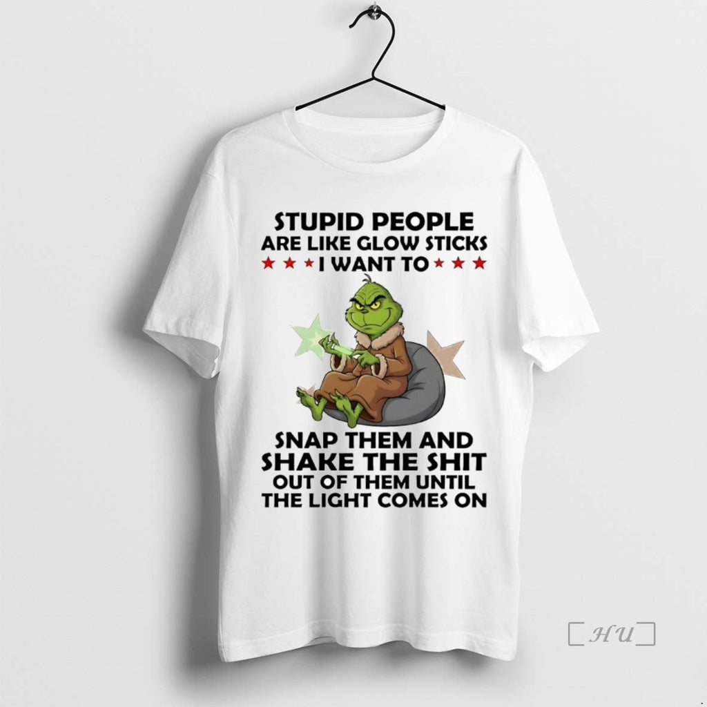 Trending Grinch Stupid People Are Like Glow Sticks - Adult & Kids T-Shirts, Sweatshirts & Hoodies apparel design preview 1