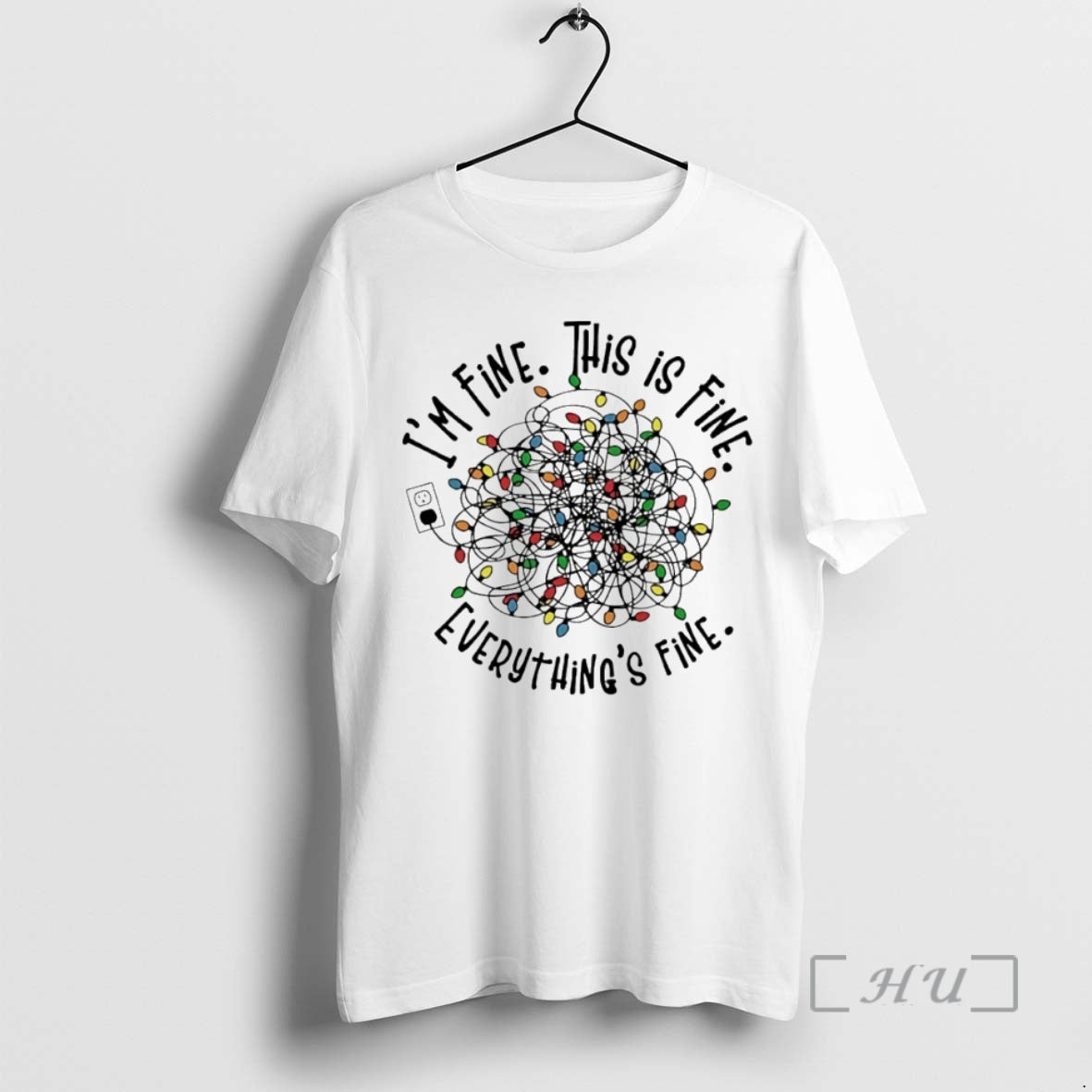 Trending Im Fine This Is Everything Lights Circle - Adult & Kids T-Shirts, Sweatshirts & Hoodies apparel design preview 1