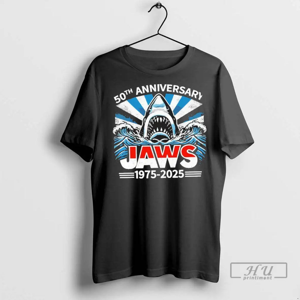 Trending Jaws 50th Anniversary 1975 2025 Vintage - Adult & Kids T-Shirts, Sweatshirts & Hoodies apparel design preview 1