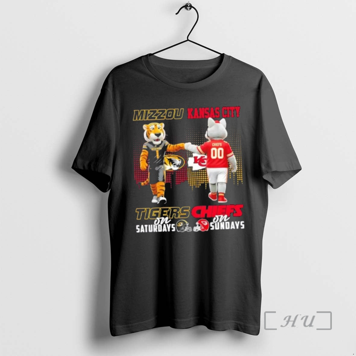 Trending Mascots Missouri Tigers Saturdays X Kansas - Adult & Kids T-Shirts, Sweatshirts & Hoodies apparel design preview 1
