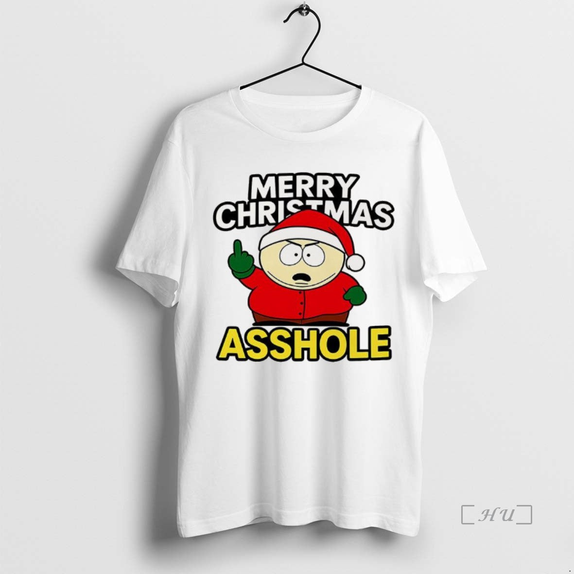 Trending Merry Asshole Eric Cartman Middle Finger - Adult & Kids T-Shirts, Sweatshirts & Hoodies apparel design preview 1