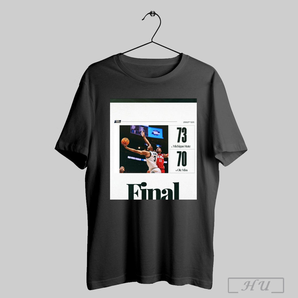 Trending Michigan State Spartans Basketball Win 73 70 - Adult & Kids T-Shirts, Sweatshirts & Hoodies apparel design preview 1