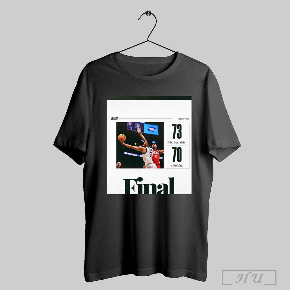 Trending Michigan State Spartans Basketball Win 73 70 - Adult & Kids T-Shirts, Sweatshirts & Hoodies apparel design preview 1