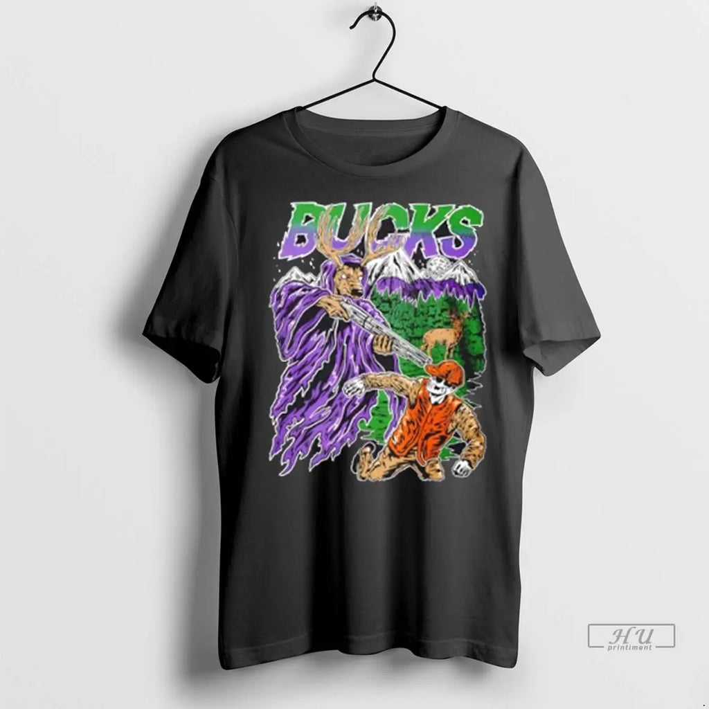 Trending Milwaukee Bucks Got The Gun Halloween - Adult & Kids T-Shirts, Sweatshirts & Hoodies apparel design preview 1