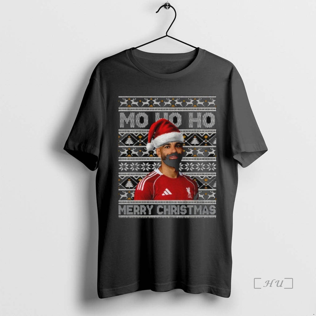 Trending Mohamed Salah Liverpool Fc Santa Hat Mo Ho - Adult & Kids T-Shirts, Sweatshirts & Hoodies apparel design preview 1