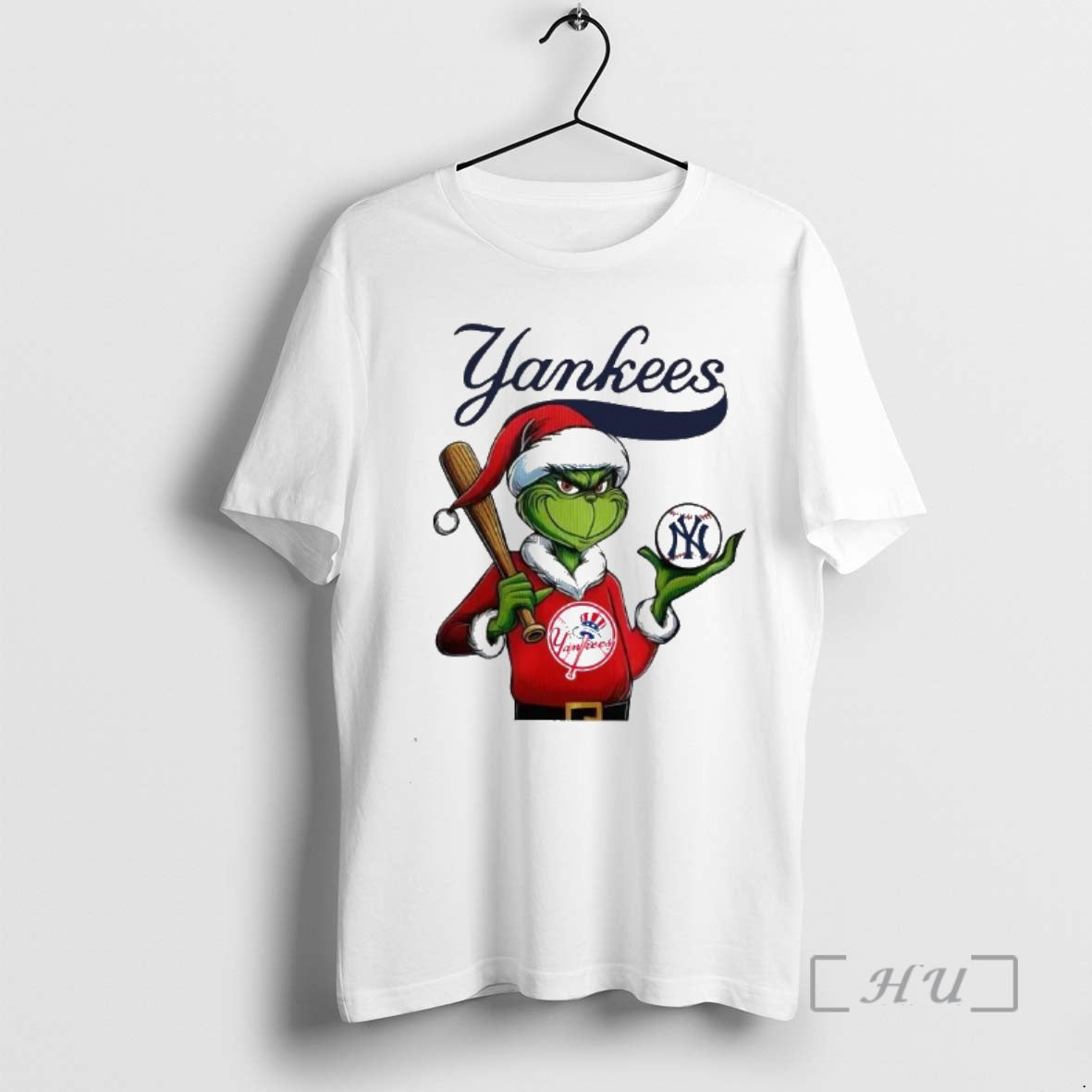 Trending New York Yankees Grinch Grinchmas 2025 - Adult & Kids T-Shirts, Sweatshirts & Hoodies apparel design preview 1