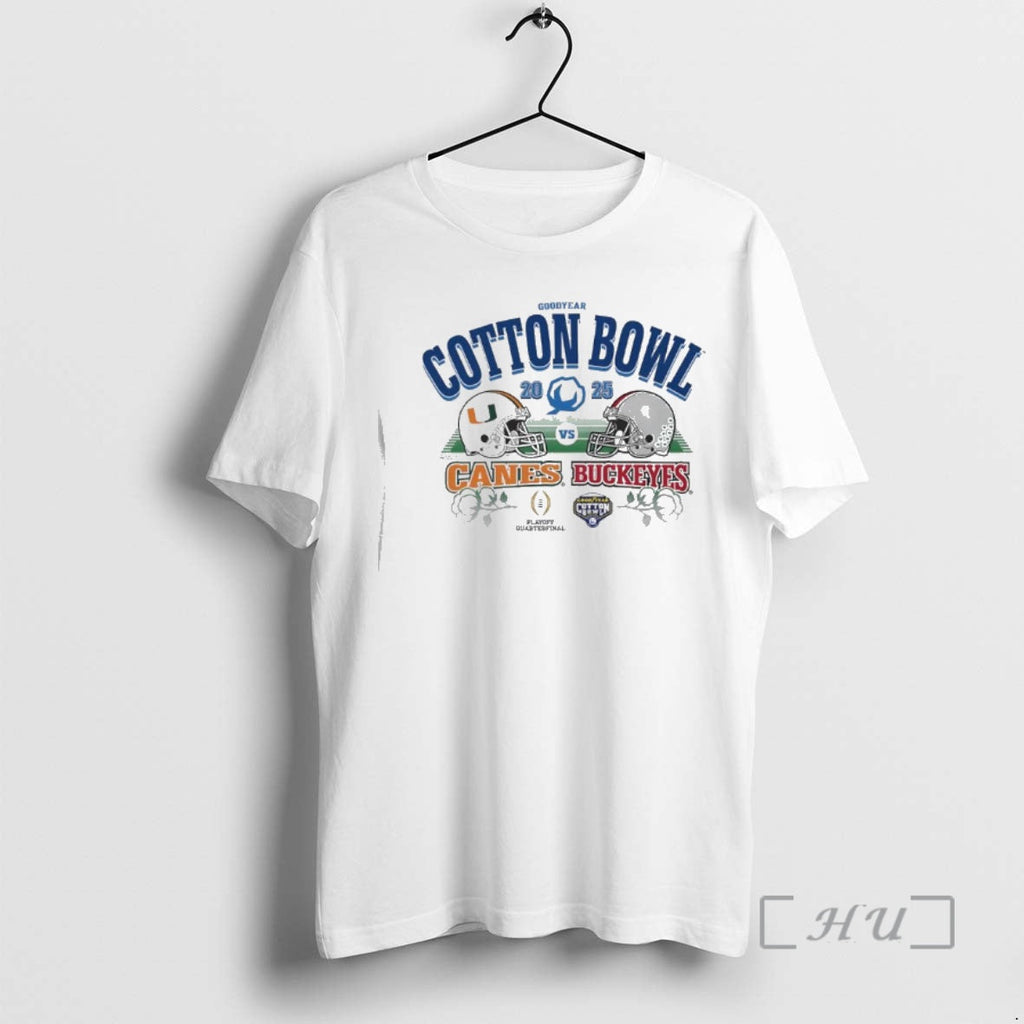 Trending Ohio State Vs Miami Goodyear Cotton Bowl - Adult & Kids T-Shirts, Sweatshirts & Hoodies apparel design preview 1