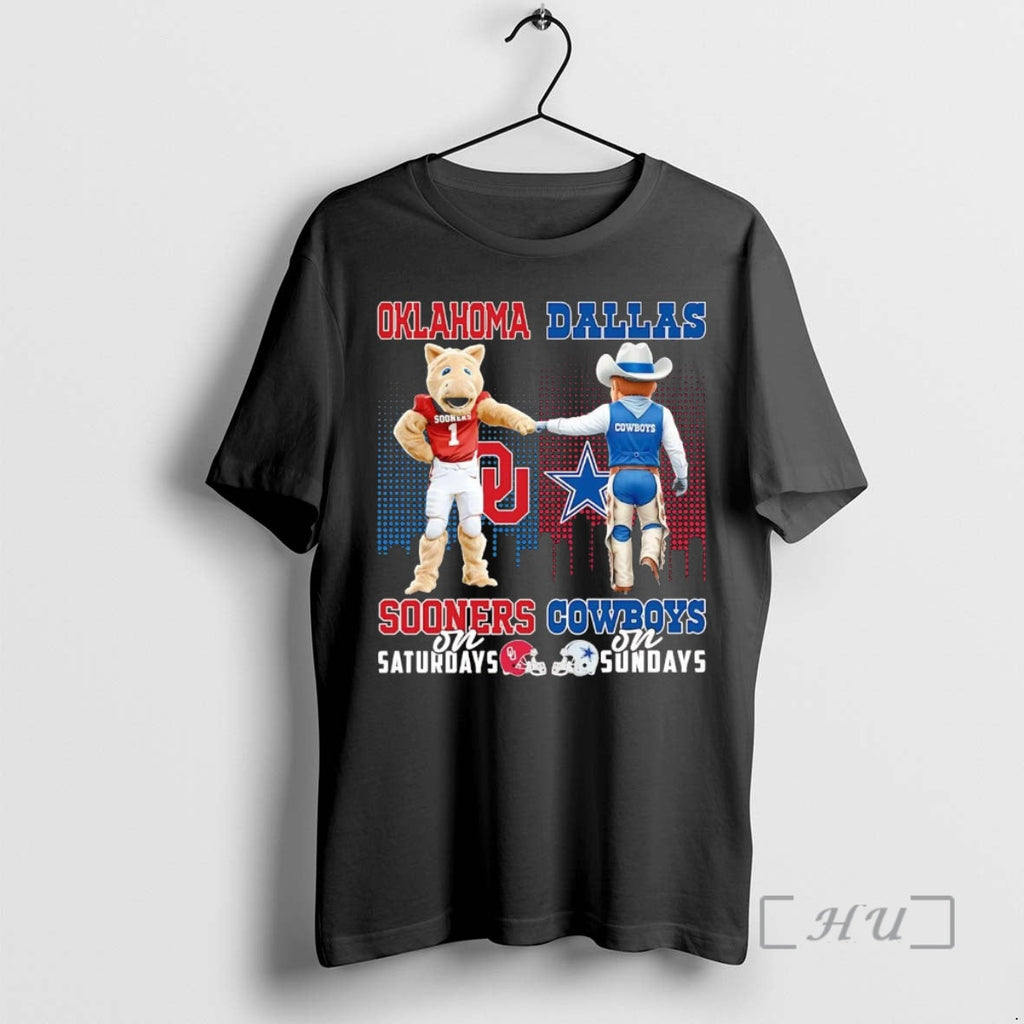 Trending Oklahoma Sooners Saturdays Dallas Cowboys - Adult & Kids T-Shirts, Sweatshirts & Hoodies apparel design preview 1