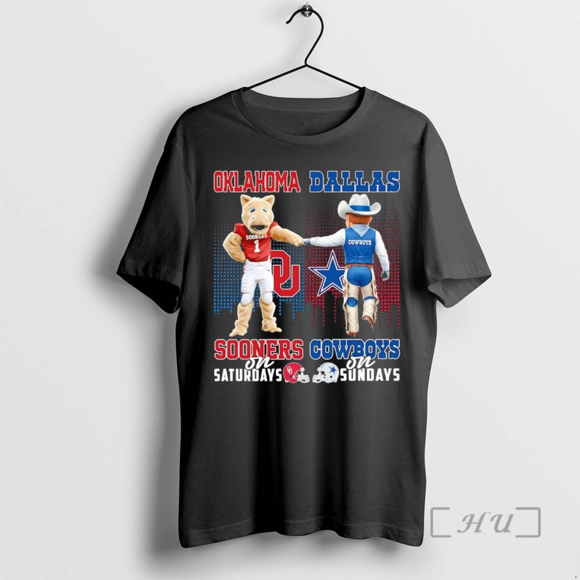 Trending Oklahoma Sooners Saturdays Dallas Cowboys - Adult & Kids T-Shirts, Sweatshirts & Hoodies apparel design preview 1