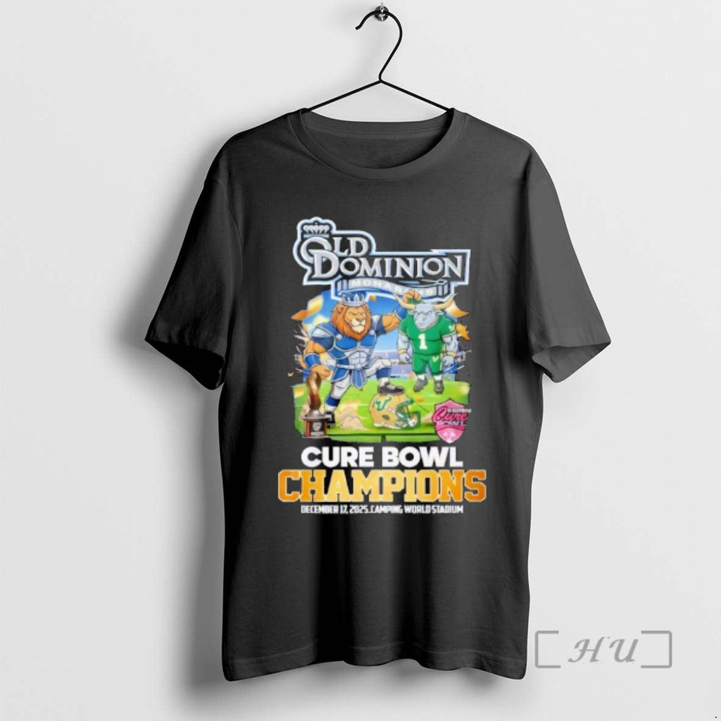 Trending Old Dominion Monarchs Cure Bowl Champions - Adult & Kids T-Shirts, Sweatshirts & Hoodies apparel design preview 1