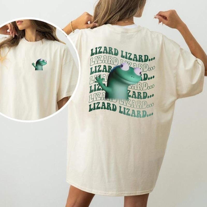 Trending Funny Meme Lizard 2 Sided Movie Graphics - Adult & Kids T-Shirts, Sweatshirts & Hoodies apparel design preview 1
