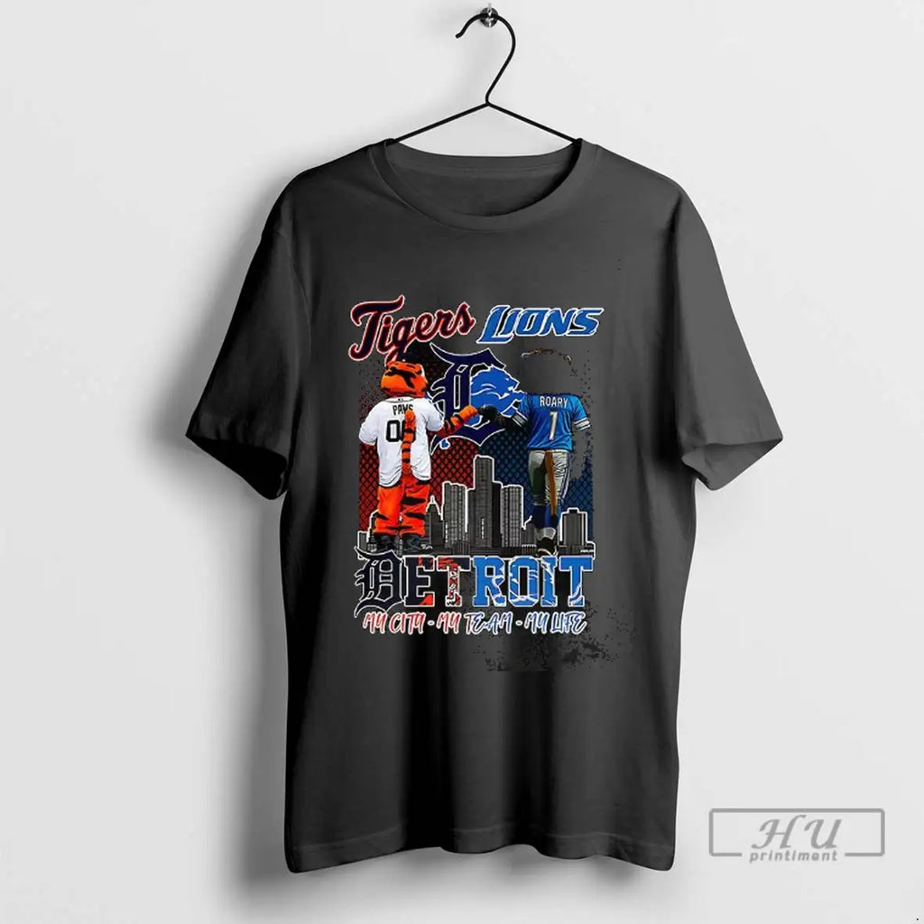 Trending Paws Tigers Detroit And Roary Lions Mu City - Adult & Kids T-Shirts, Sweatshirts & Hoodies apparel design preview 1