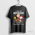 Trending Peanuts Characters Lights I Work Amazon Fine - Adult & Kids T-Shirts, Sweatshirts & Hoodies apparel design preview 1