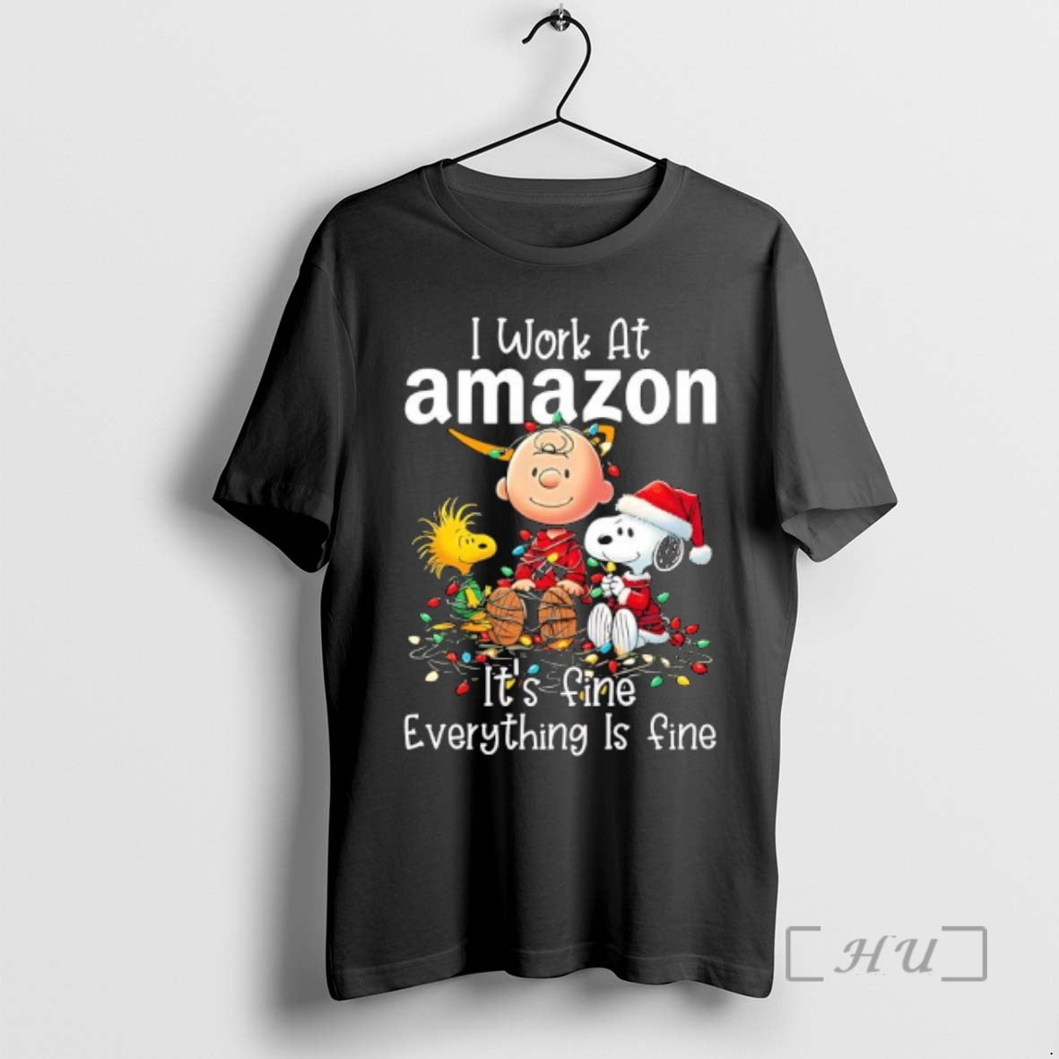 Trending Peanuts Characters Lights I Work Amazon Fine - Adult & Kids T-Shirts, Sweatshirts & Hoodies apparel design preview 1