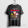 Trending Peanuts Characters Lights I Work Costco - Adult & Kids T-Shirts, Sweatshirts & Hoodies apparel design preview 1