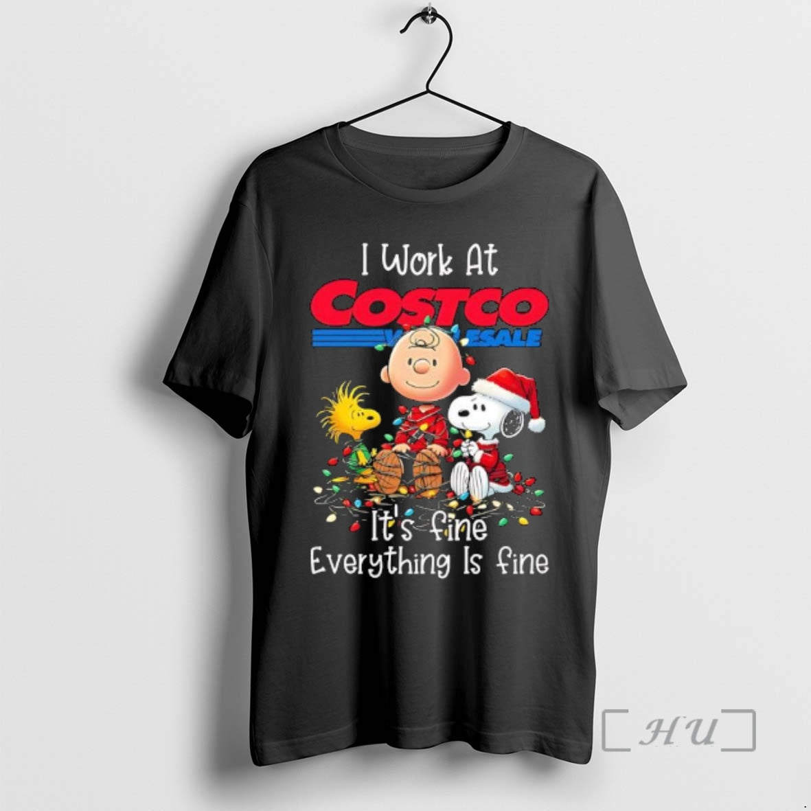 Trending Peanuts Characters Lights I Work Costco - Adult & Kids T-Shirts, Sweatshirts & Hoodies apparel design preview 1