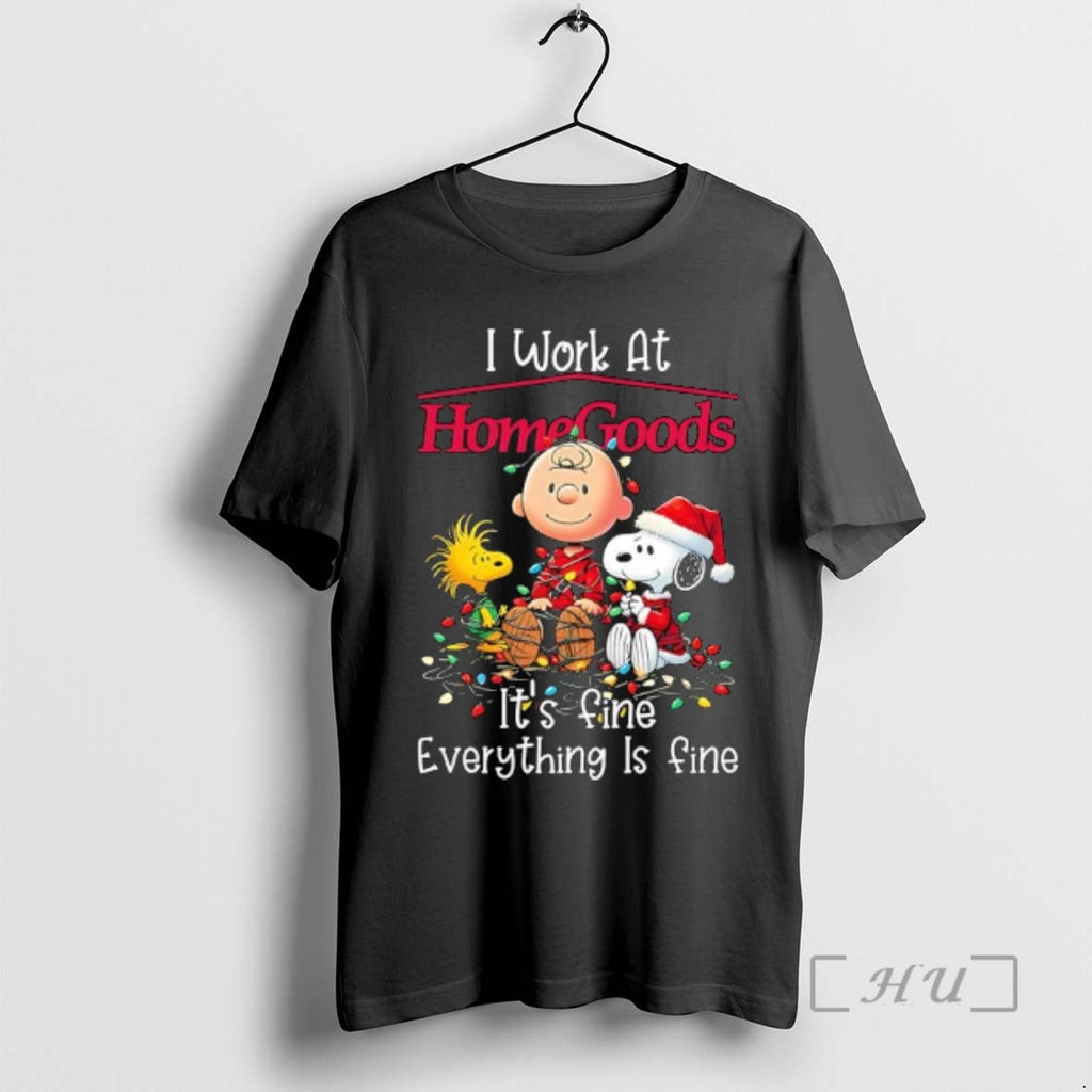 Trending Peanuts Characters Lights I Work Homegoods - Adult & Kids T-Shirts, Sweatshirts & Hoodies apparel design preview 1