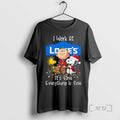 Trending Peanuts Characters Lights I Work Lowes Fine - Adult & Kids T-Shirts, Sweatshirts & Hoodies apparel design preview 1