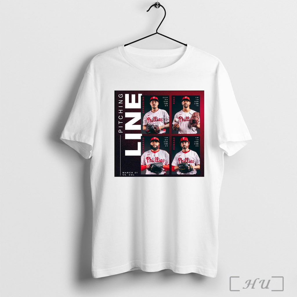 Trending Pitching Line Philadelphia Phillies Vs - Adult & Kids T-Shirts, Sweatshirts & Hoodies apparel design preview 1