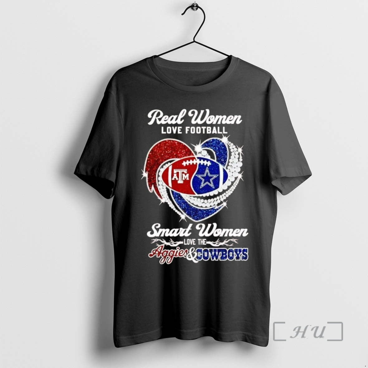 Trending Real Love Football Smart Aggies Cowboys - Adult & Kids T-Shirts, Sweatshirts & Hoodies apparel design preview 1