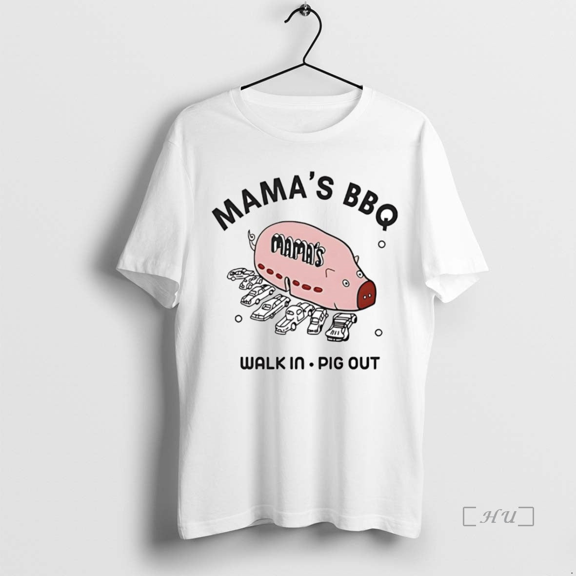 Trending Rob Mac Wearing Mamas Bbq Walk Pig Out - Adult & Kids T-Shirts, Sweatshirts & Hoodies apparel design preview 1