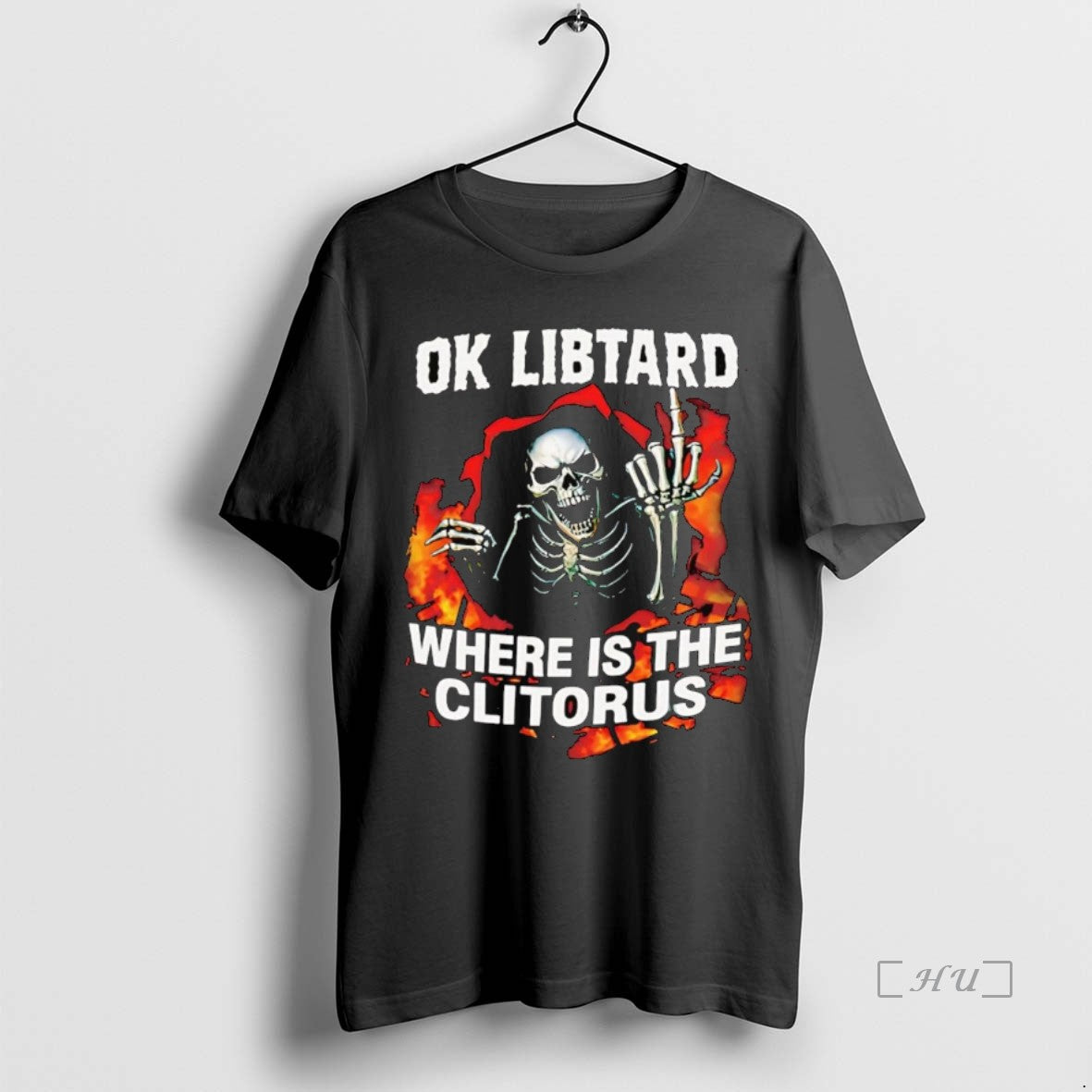 Trending Skeleton Middle Finger Ok Libtard Where Is - Adult & Kids T-Shirts, Sweatshirts & Hoodies apparel design preview 1