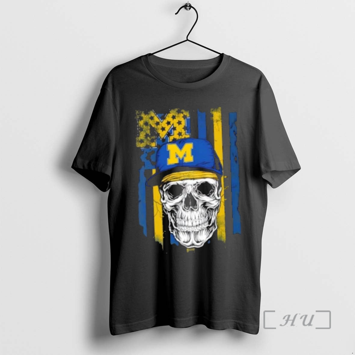 Trending Skull Wearing Cap Michigan Wolverines Us - Adult & Kids T-Shirts, Sweatshirts & Hoodies apparel design preview 1
