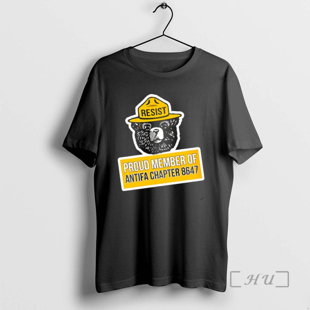 Trending Smokey Bear Proud Member Antifa Chapter 8647 - Adult & Kids T-Shirts, Sweatshirts & Hoodies apparel design preview 1