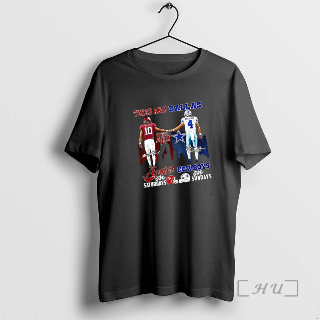 Trending Texas Am Aggies Saturdays X Dallas Cowboys - Adult & Kids T-Shirts, Sweatshirts & Hoodies apparel design preview 1