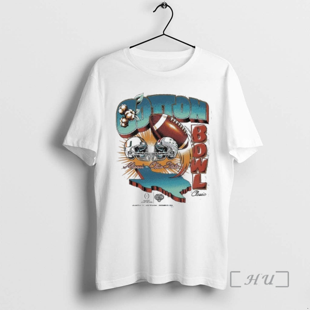 Trending Texas Map Cotton Bowl Classic 2025 Miami Vs - Adult & Kids T-Shirts, Sweatshirts & Hoodies apparel design preview 1