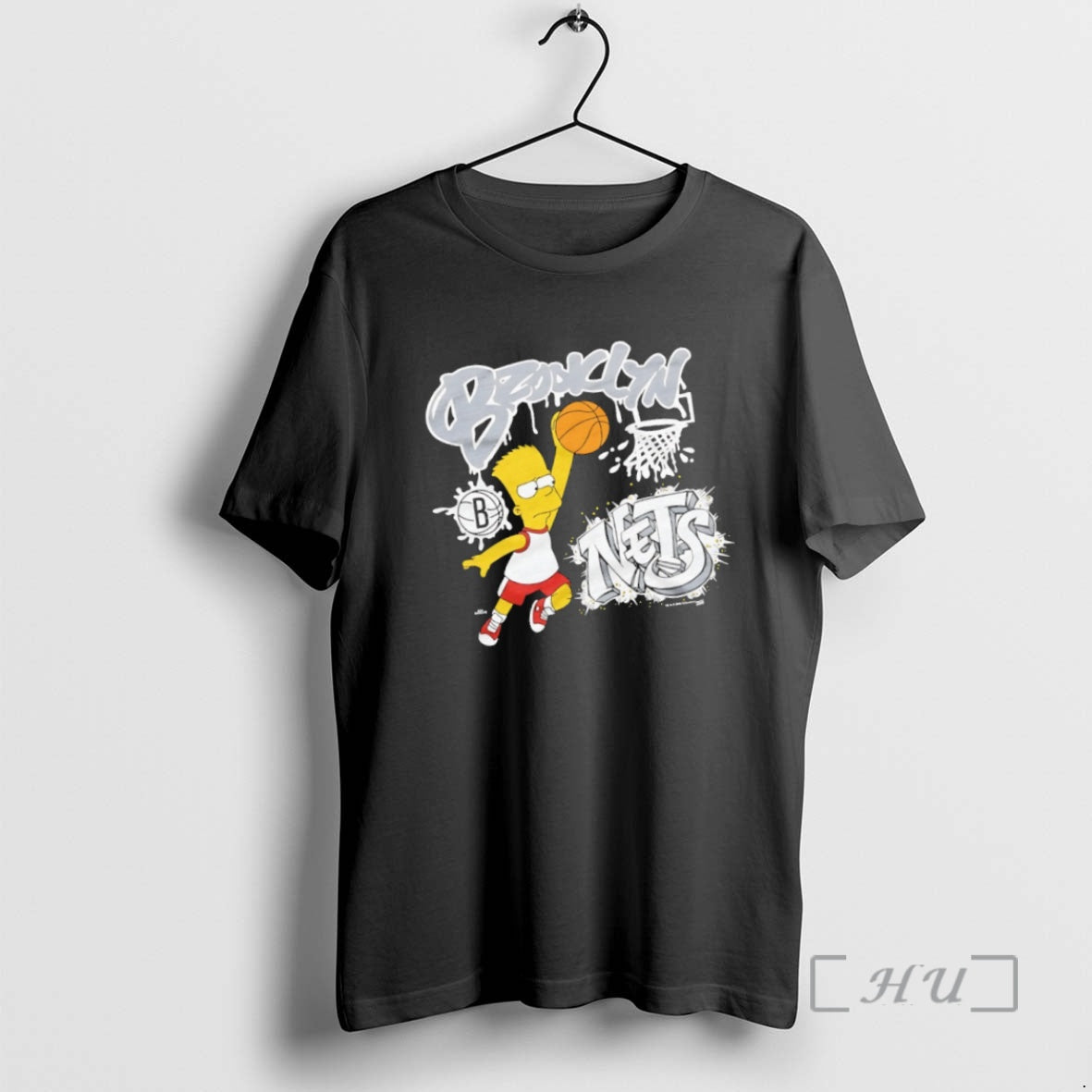 Trending Bart Simpson X Brooklyn Nets Basketball - Adult & Kids T-Shirts, Sweatshirts & Hoodies apparel design preview 1