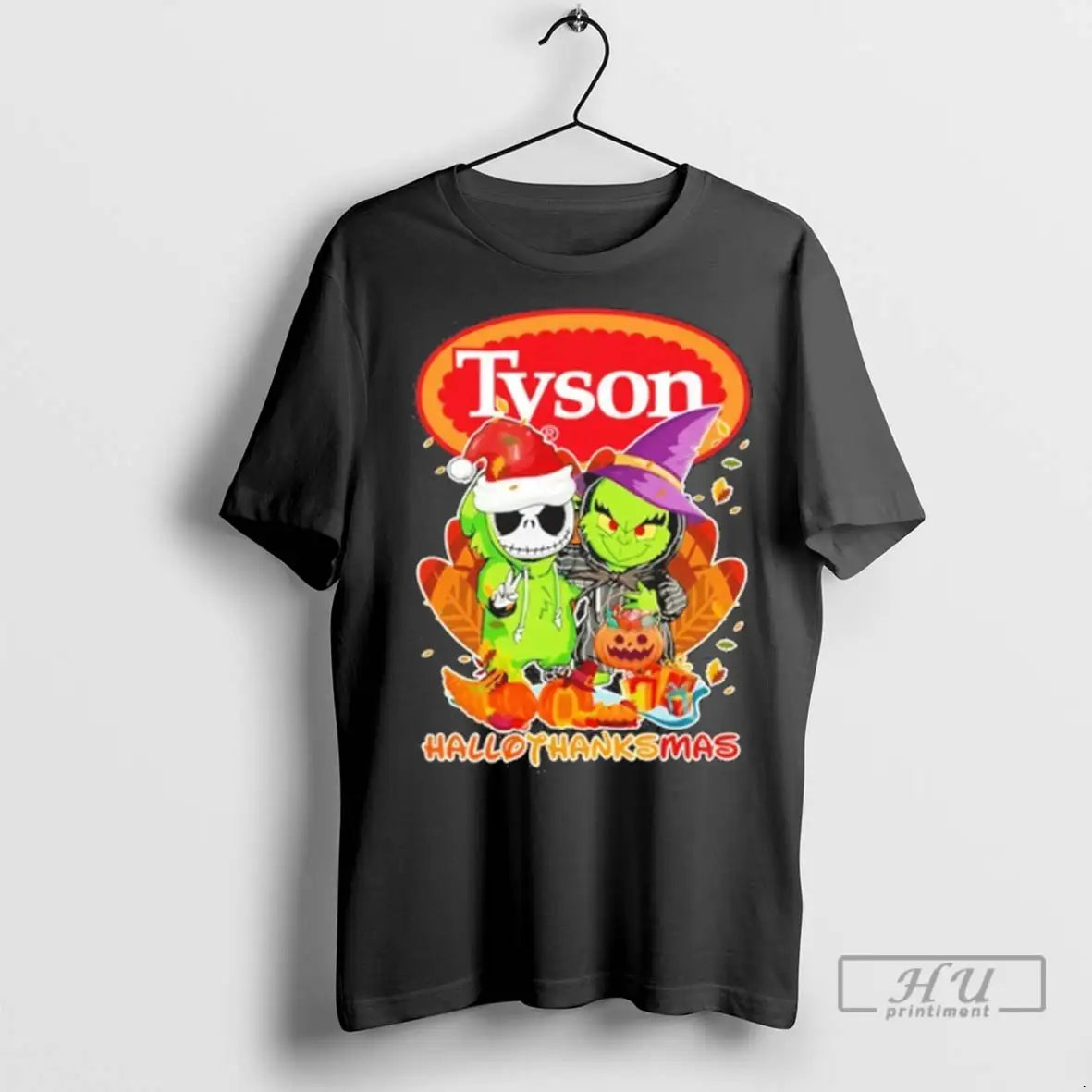 Trending The Grinch And Santa Jack Tyson Logo - Adult & Kids T-Shirts, Sweatshirts & Hoodies apparel design preview 1