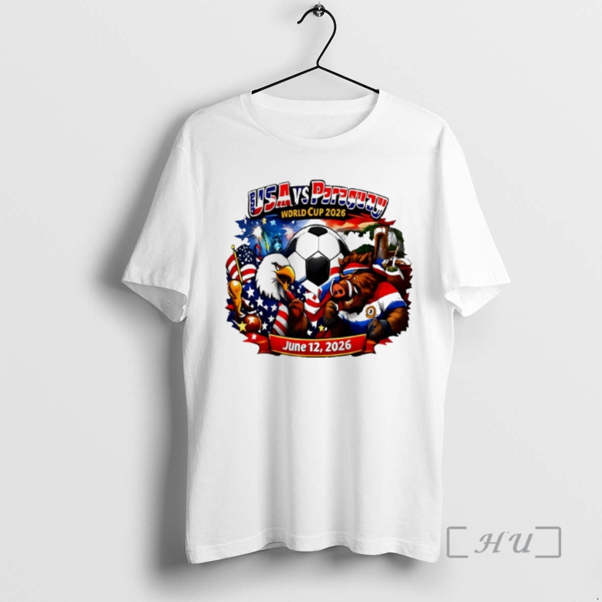 Trending Usa Vs Paraguay 2026 World Cup Mascot - Adult & Kids T-Shirts, Sweatshirts & Hoodies apparel design preview 1