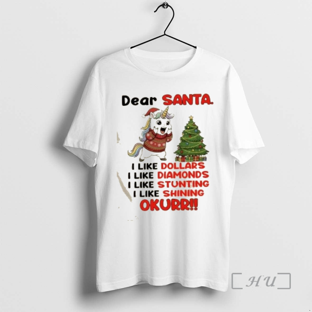 Trending Unicorn Dear Santa I Like Dollars Diamonds - Adult & Kids T-Shirts, Sweatshirts & Hoodies apparel design preview 1