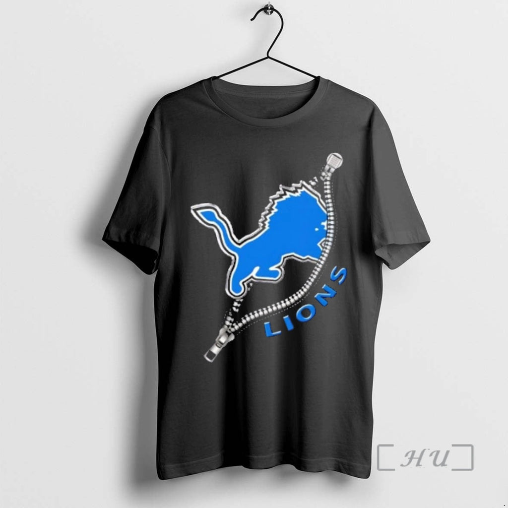 Trending Zipper X Detroit Lions Football Logo - Adult & Kids T-Shirts, Sweatshirts & Hoodies apparel design preview 1