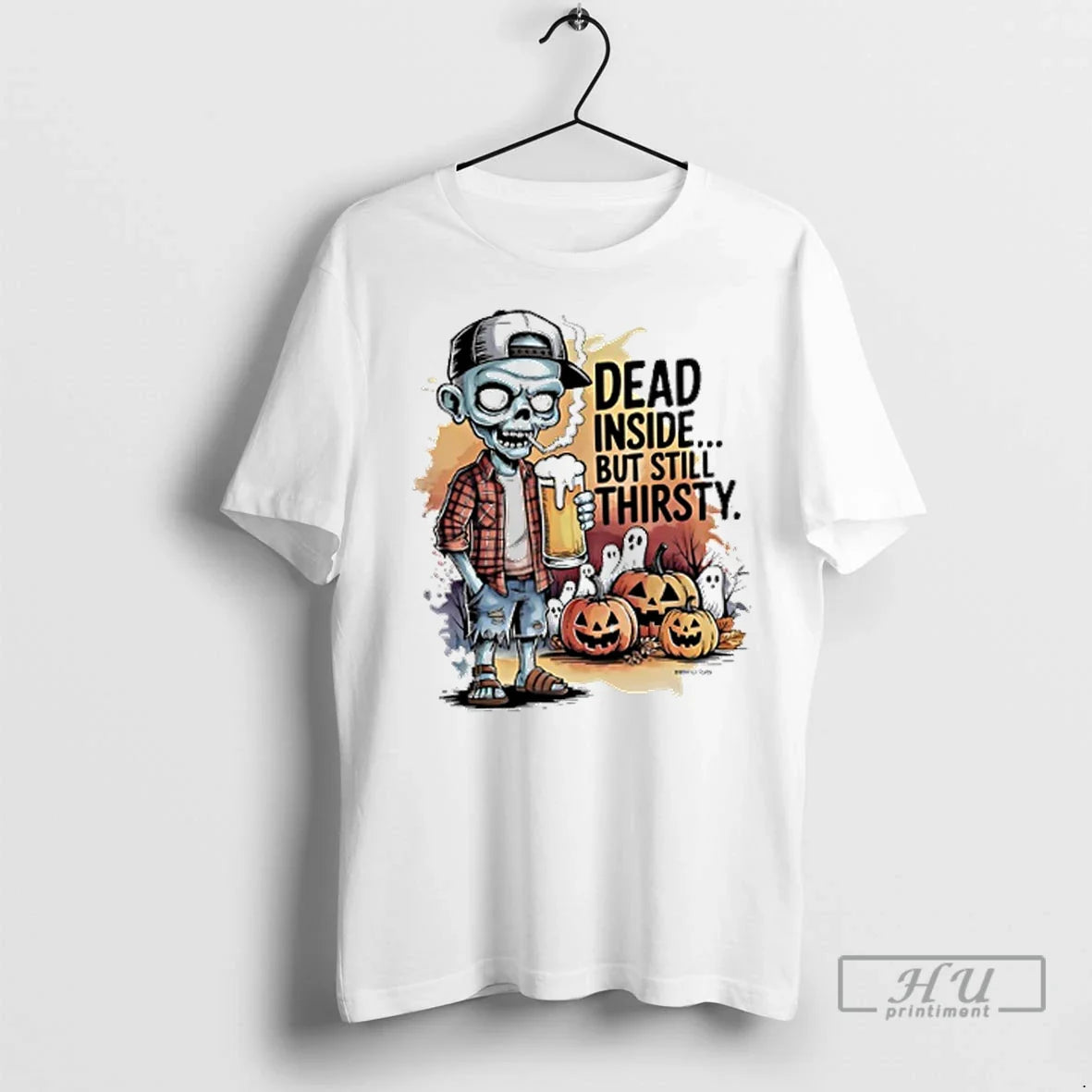 Trending Zombie Beer Dead Inside But Still Thirsty - Adult & Kids T-Shirts, Sweatshirts & Hoodies apparel design preview 1