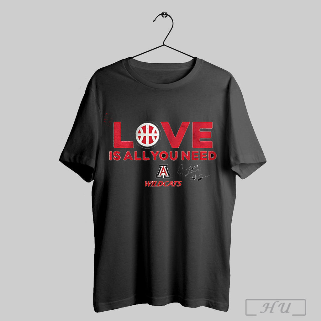 Trendy Arizona Wildcats Basketball Caleb Love Is All - Adult & Kids T-Shirts, Sweatshirts & Hoodies apparel design preview 1