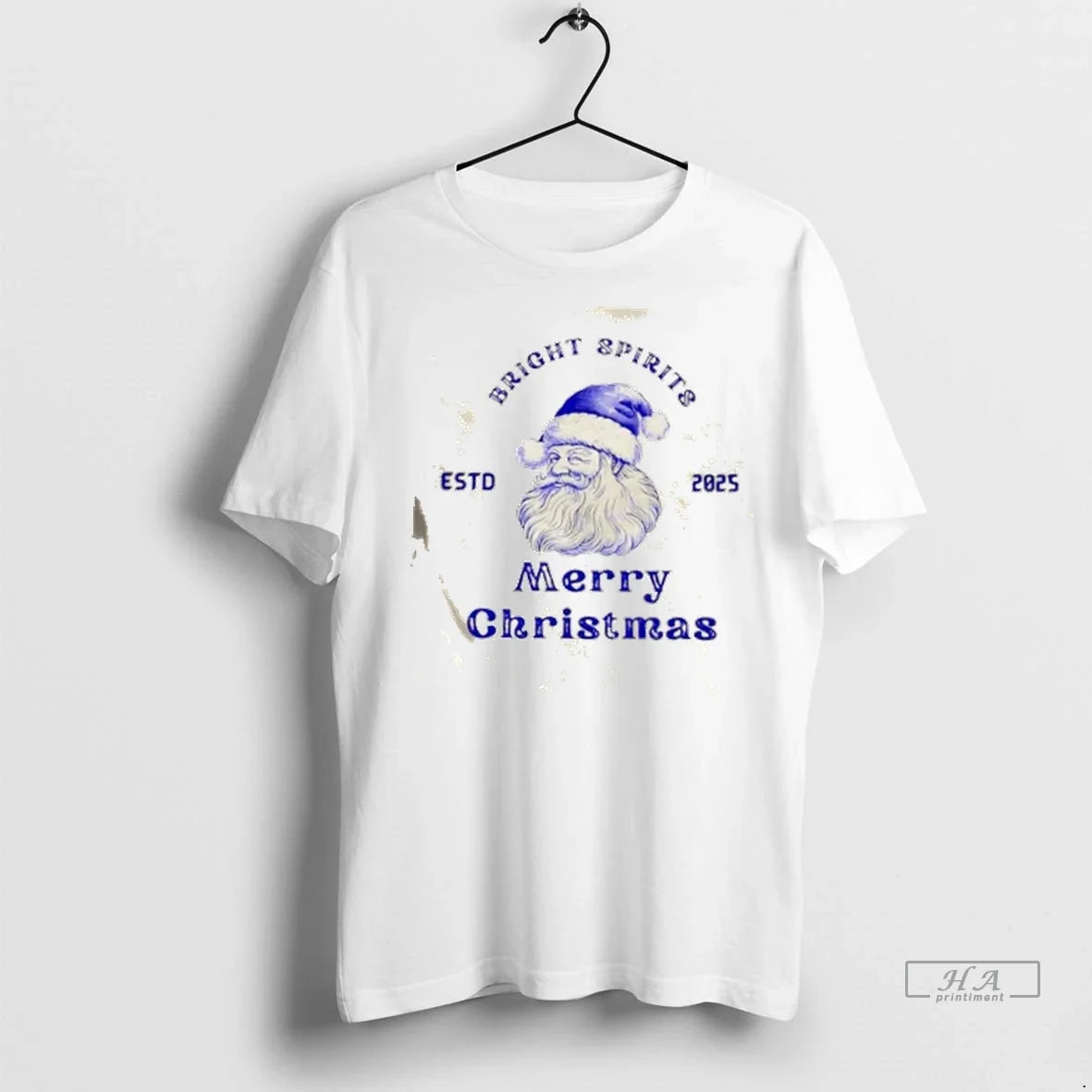 Trendy Bright Spirits Merry Christmas Estd 2025 - Adult & Kids T-Shirts, Sweatshirts & Hoodies apparel design preview 1