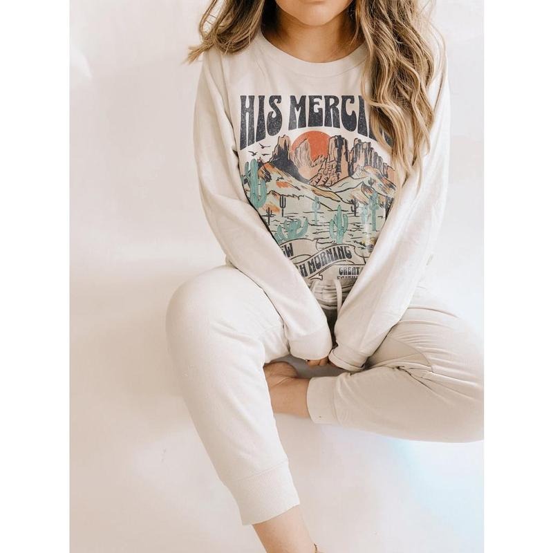 Christian His Mercies Are New Bible Verse Religious - Adult & Kids T-Shirts, Sweatshirts & Hoodies apparel design preview 1