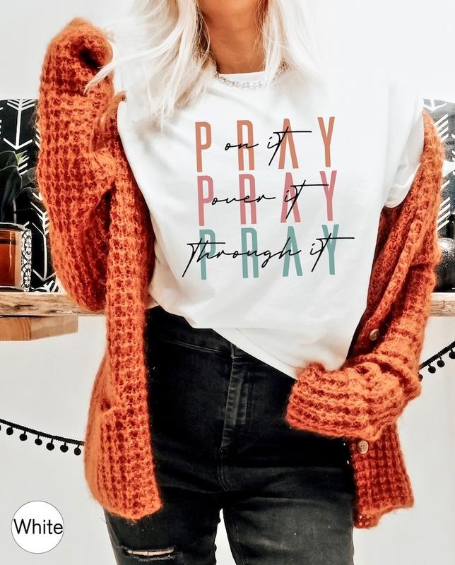 Christian Religious Pray Over Boho Faith - Adult & Kids T-Shirts, Sweatshirts & Hoodies apparel design preview 1