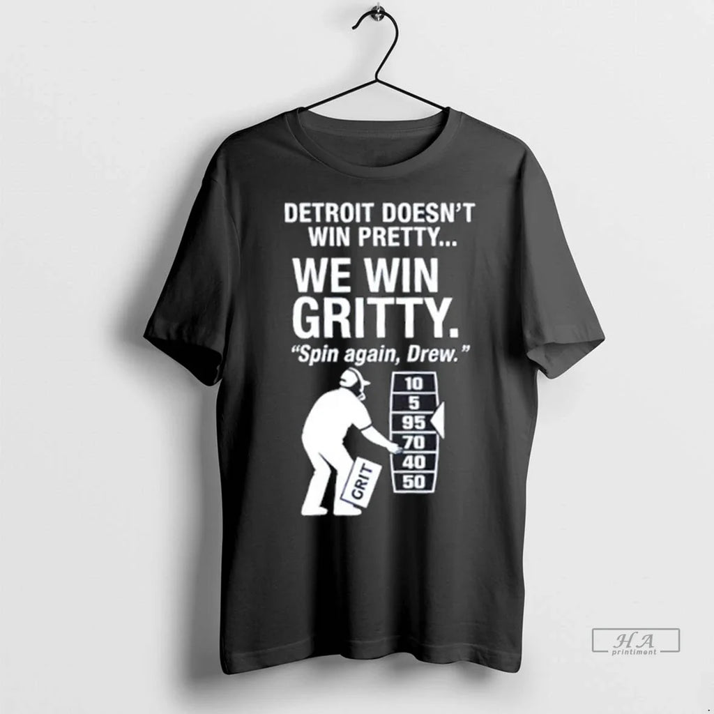 Trendy Detroit Lions We Win Gritty Spin Again Drew - Adult & Kids T-Shirts, Sweatshirts & Hoodies apparel design preview 1