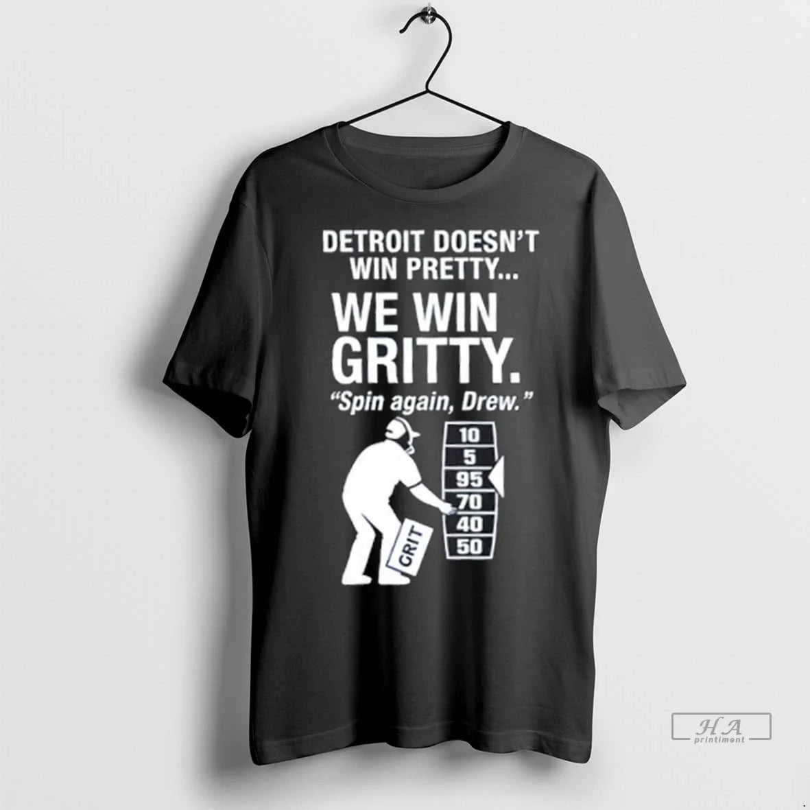 Trendy Detroit Lions We Win Gritty Spin Again Drew - Adult & Kids T-Shirts, Sweatshirts & Hoodies apparel design preview 1