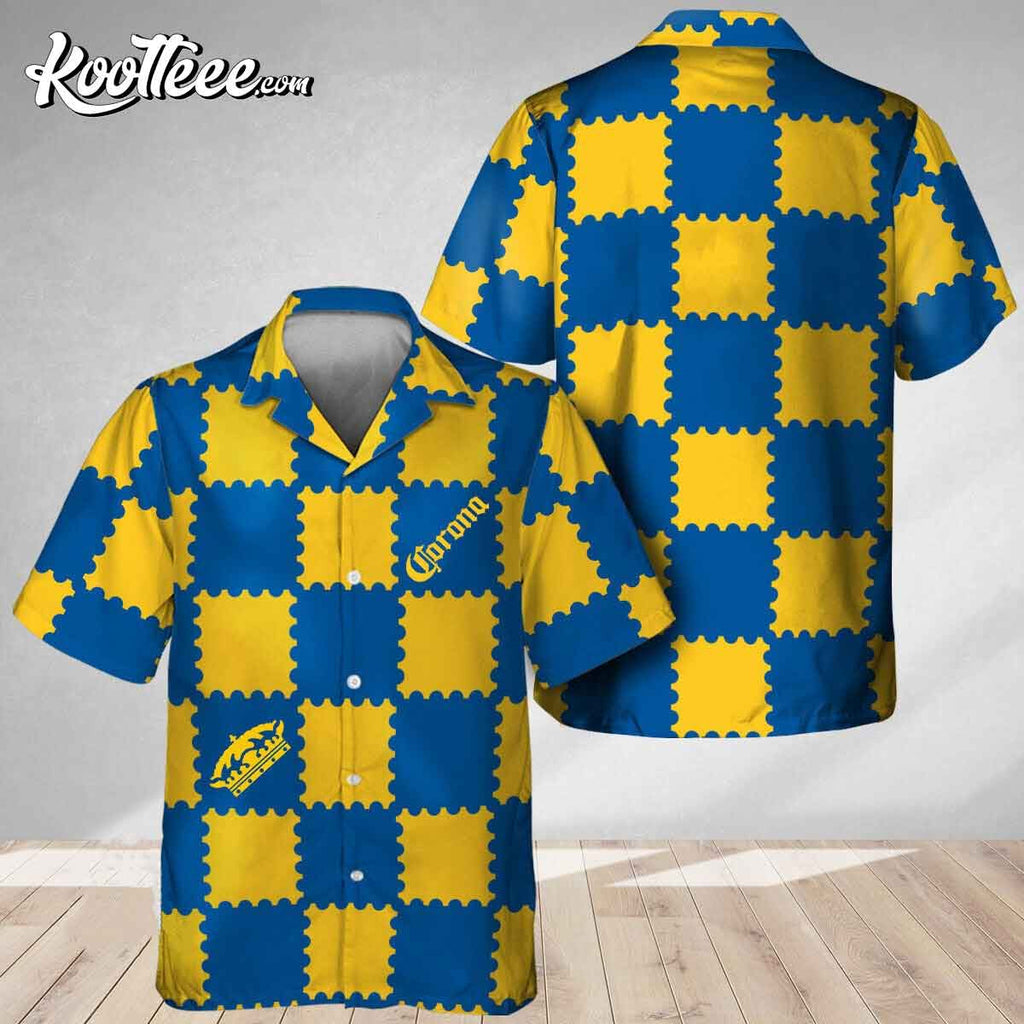 Trendy Gingham Corona Extra Beer Hawaiian - Adult & Kids T-Shirts, Sweatshirts & Hoodies apparel design preview 1